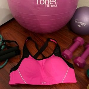 Victoria's Secret VSX Pink/Black Sports Bra 34B